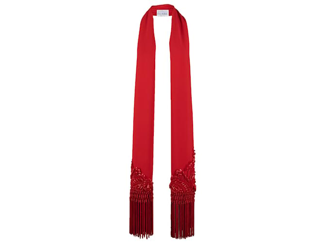 Gianfranco Ferré Bead Embellished Scarf Red  ref.976726