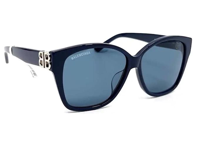 BALENCIAGA Sonnenbrille BB0135SA 004 blu Blau Silber Hardware Acetat  ref.976736