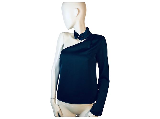 Autre Marque Manila Grace one shoulder tunic Navy blue