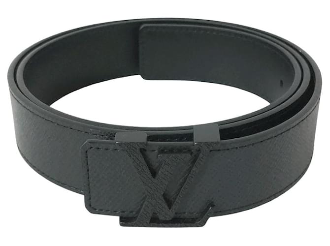 Pre-owned Louis Vuitton Lv Initiales Reversible Belt Monogram Eclipse Taiga  40mm White