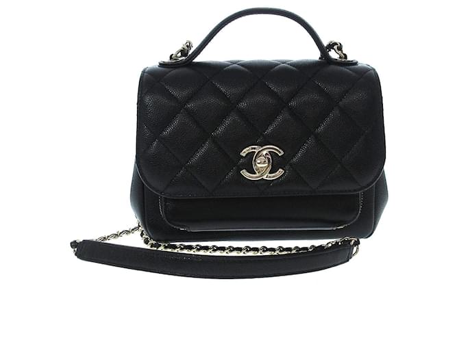 CHANEL Caviar Quilted Large Business Affinity Flap Grey 1236569