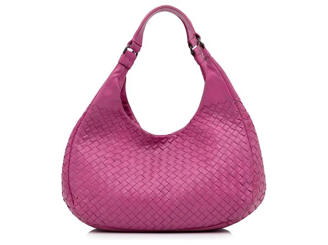 Bottega Veneta Pink Intrecciato Leather Shoulder Bag Pony-style