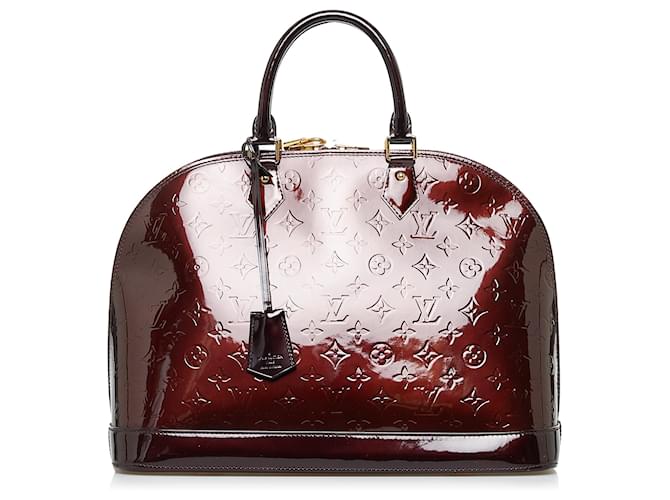 Louis Vuitton Alma MM Monogram Vernis Patent Leather Top Handle Bag on SALE