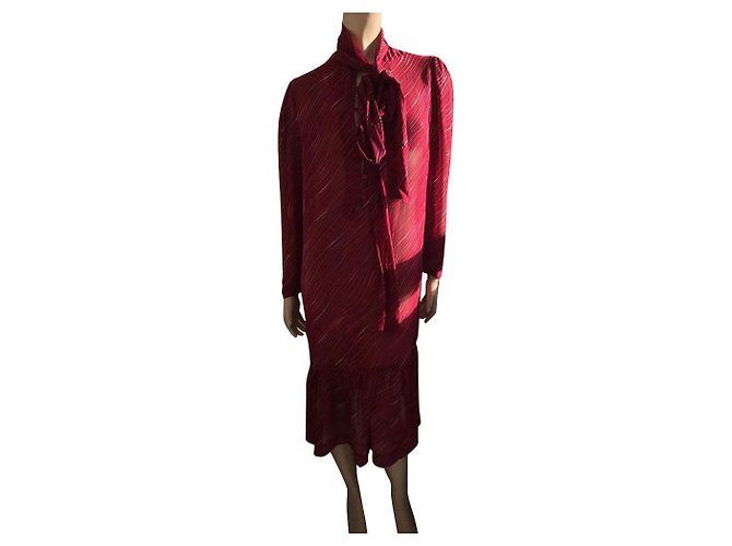Guy Laroche Kleid aus roter Seide