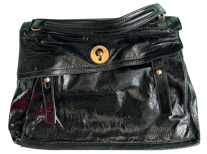 Bolso Saint Laurent de charol negro