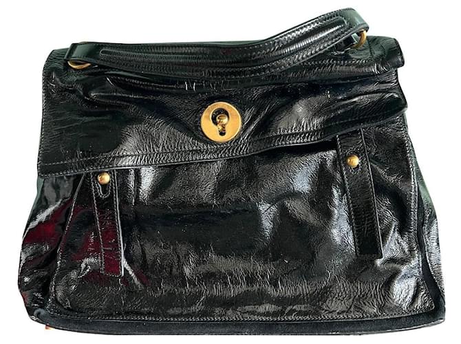 Saint Laurent Handtaschen Schwarz Lackleder  ref.977380