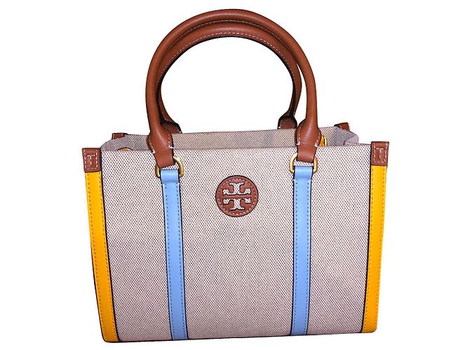 Tory Burch Tote Bag Beige Cloth Small