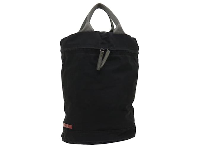 PRADA Hand Bag Nylon Black Red Auth bs6627  ref.977478