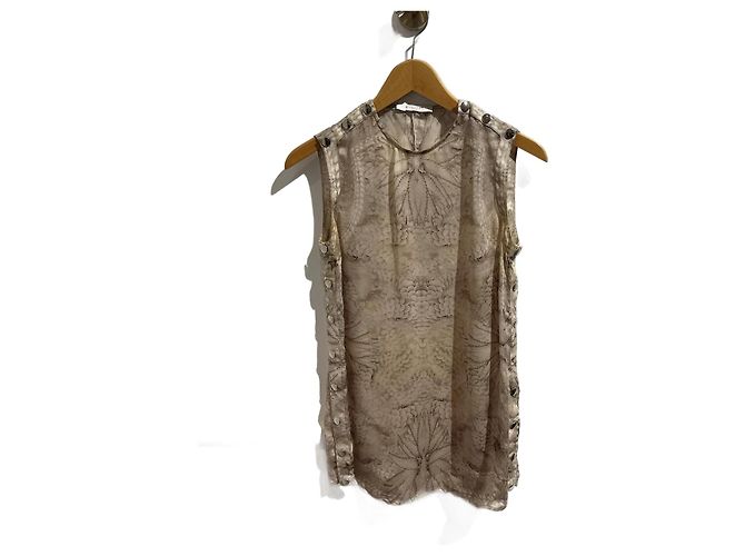 GIVENCHY Top T.FR 36 Seta Beige 