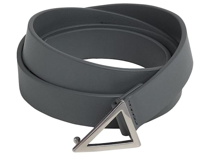 Bottega Veneta Triangle leather belt Grey  ref.977567