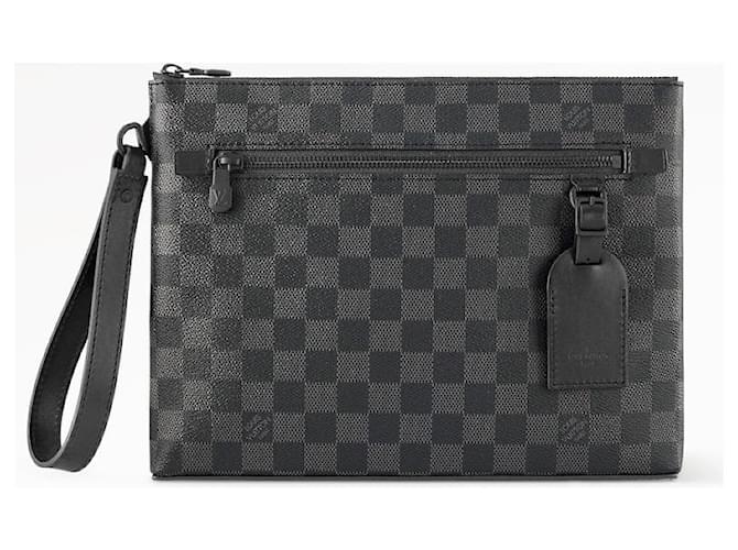 Louis Vuitton LV Takeoff Pouch neu Grau Leinwand  ref.977572