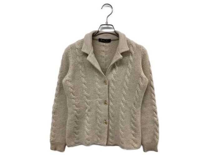 ***LORO PIANA Kaschmir-Strickjacke Beige