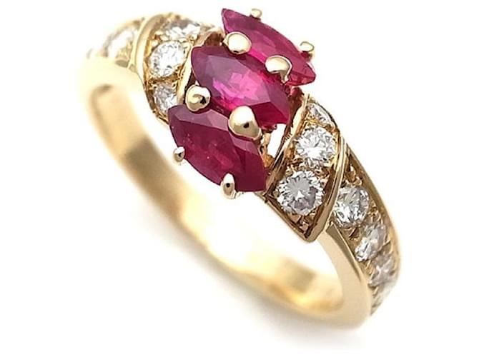 * Bague Boucheron Rubis Diamant K18YG [Occasion] rose Or jaune  ref.977592