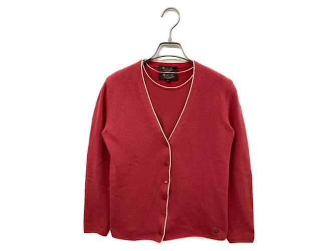 ***LORO PIANA  cashmere silk ensemble cardigan Red Cotton  ref.977600