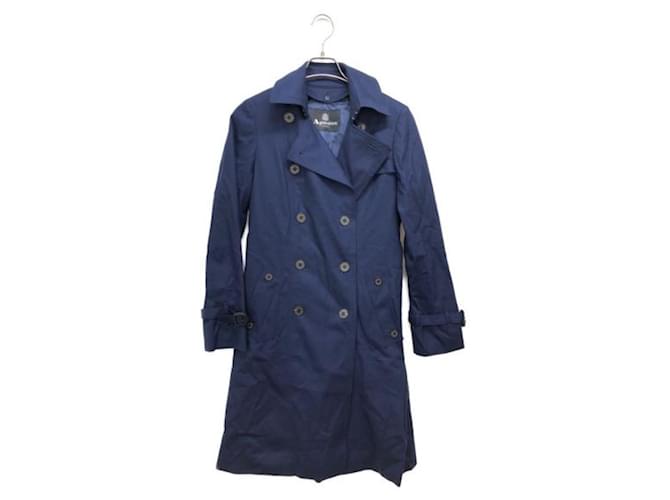 *** Aquascutum x LORO PIANA  trench coat with liner Navy blue Polyester Wool  ref.977603