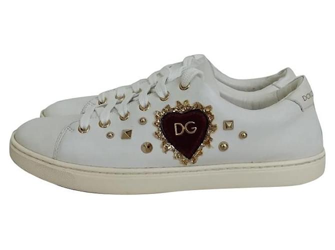 Dolce & Gabbana Basket Cuir Blanc  ref.977683