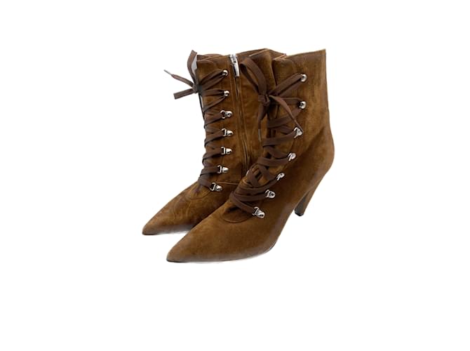 GIANVITO ROSSI  Ankle boots T.EU 39 Suede Camel  ref.977827