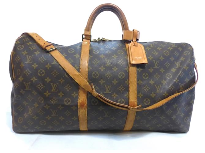 Louis Vuitton keepall 60 Monogram shoulder strap - VI1920 Brown Leather  ref.977846