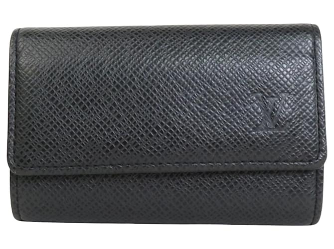 Louis Vuitton 6 Porte-clés Cuir Noir  ref.977878