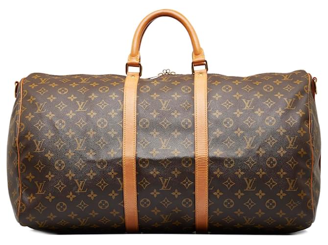 Brown Louis Vuitton Monogram Keepall Bandouliere 55 Travel Bag