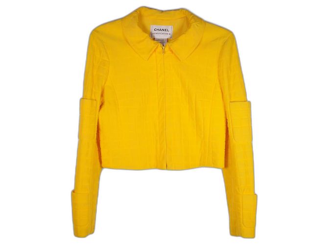 Increíble chaqueta de pasarela Chanel Amarillo
