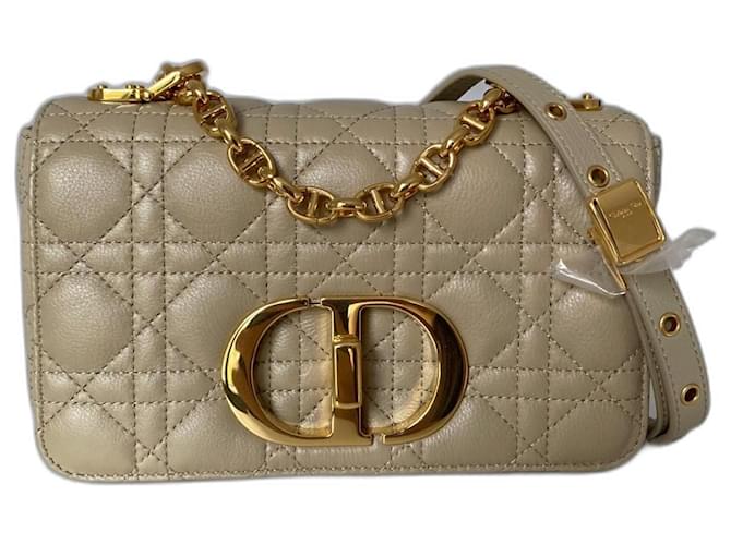 Dior Caro Small Bag Beige Leather  ref.978319