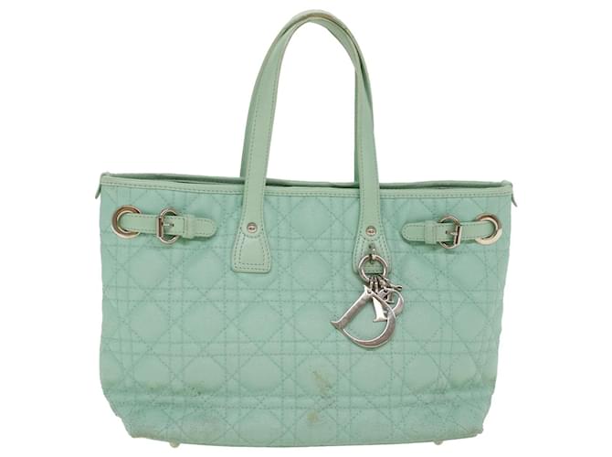 Christian Dior Lady Dior Canage Tote Bag Tela rivestita Azzurro Auth bs6492 Blu chiaro  ref.978362