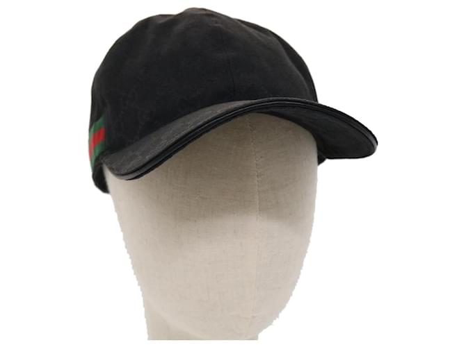 GUCCI GG Canvas Web Sherry Line Cap M 58 Black green 200035 601564