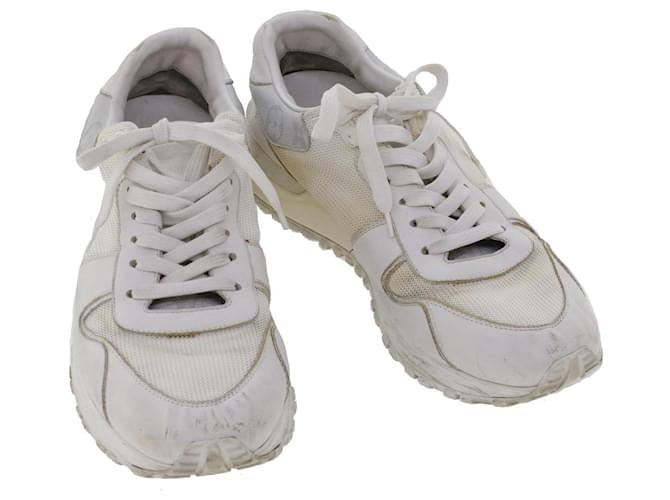 LOUIS VUITTON Monogram Runaway Line Sneakers Leather 6 White LV Auth ak215  ref.978411