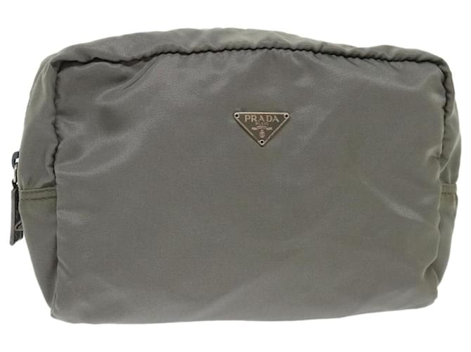 PRADA Pouch Nylon Gray Auth yb223 Grey  ref.978413