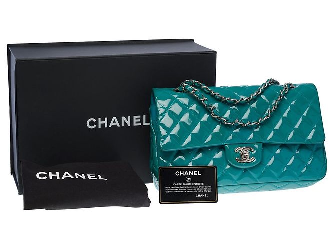 Sac Chanel Timeless/Clássico em Couro Azul - 101283