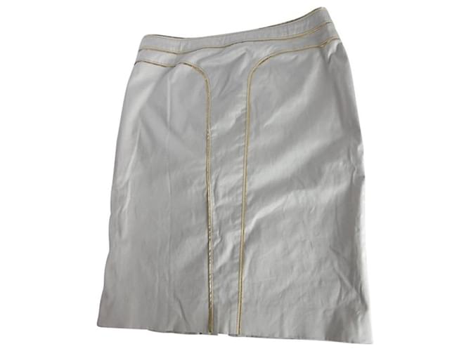 Versace Gold Trim Skirt Grey Cotton  ref.978494