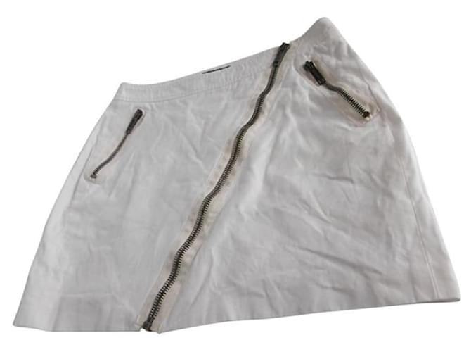 Minifalda blanca de Burberry Blanco Algodón  ref.978507