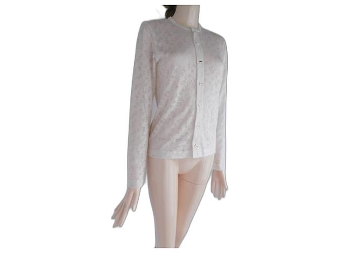 Comme des Garcons Blusentop aus transparenter Blumenspitze Roh