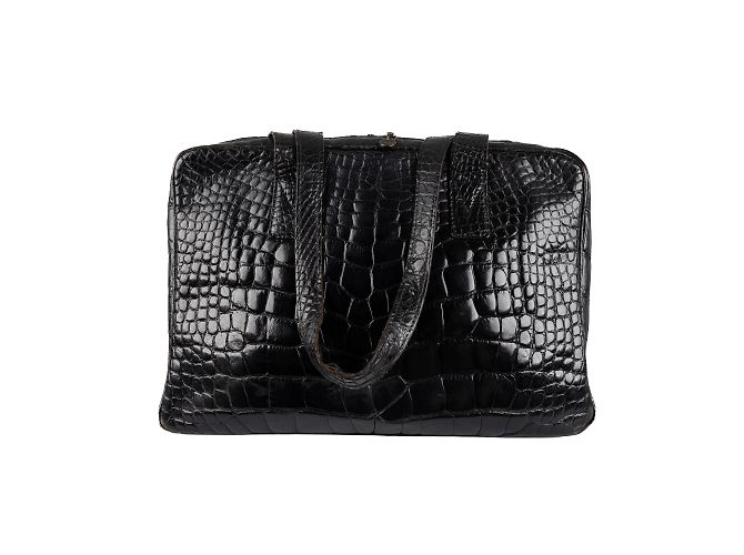 Autre Marque GFF Croc-embossed Shoulder Bag Black