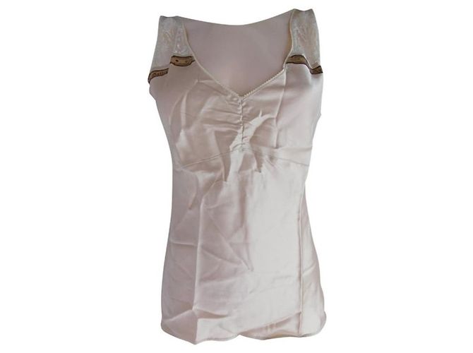 Top de seda John Galliano Beige