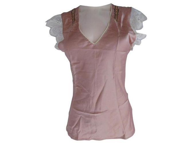 Top de seda John Galliano Bronce