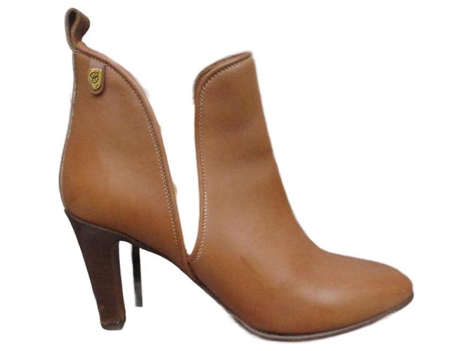 Botines Chloé de piel marrón claro talla 40