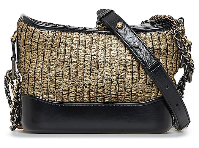 Chanel Black Gabrielle Shoulder Bag Tweed Cloth  ref.978987