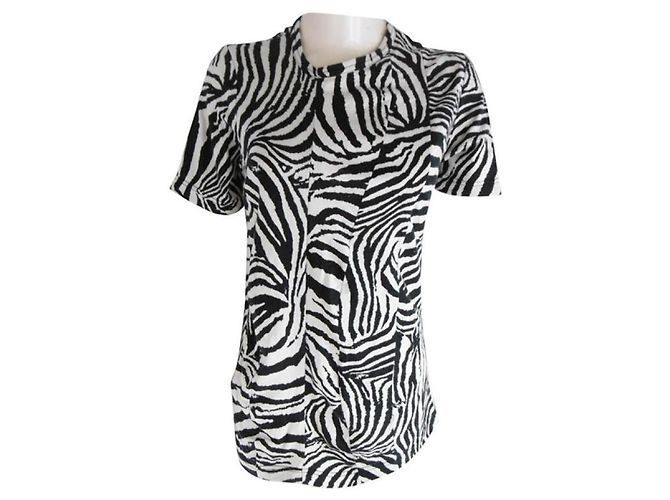 Junya Watanabe Comme des Garçons Top asimétrico con estampado de cebra Negro Blanco