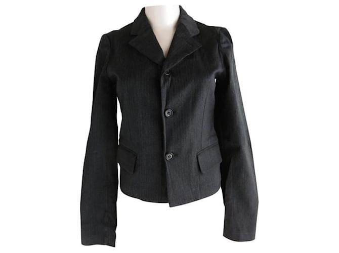 Comme des Garcons short jacket Dark grey Polyester Wool Nylon  ref.979018