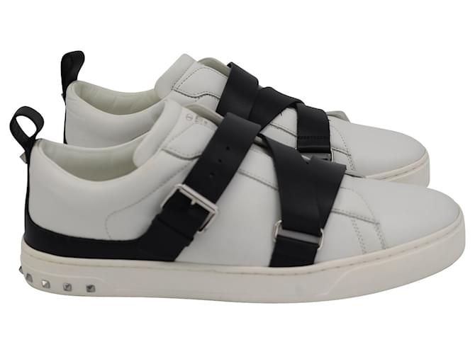 Valentino Garavani V-Punk Rockstud Accent Sneakers in White Leather  ref.979037