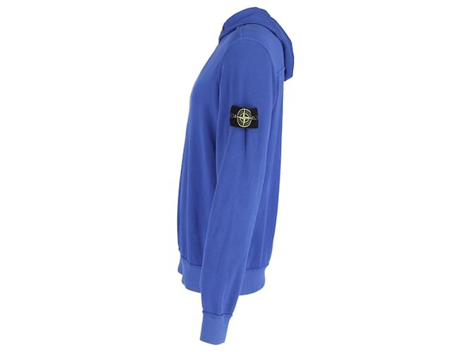 Stone Island Hooded Sweatshirt in Blue Cotton  ref.979046