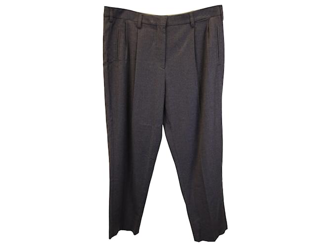 Pantalones cónicos de lana marrón de Etro Castaño  ref.979052