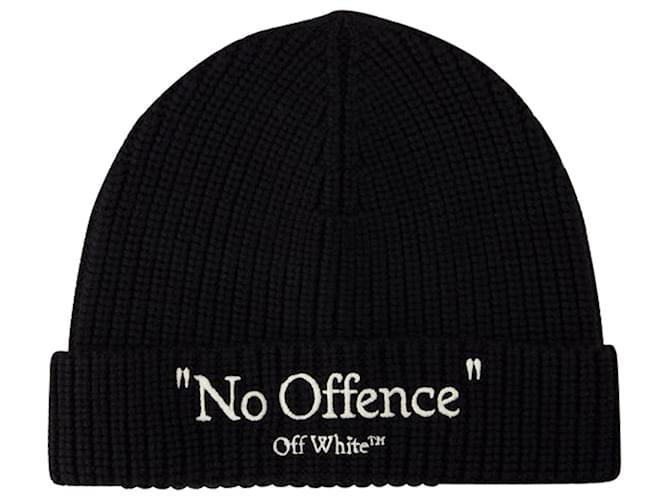 Gorro Wo No Offense - Off White - Lã - Preto/Off white  ref.979055