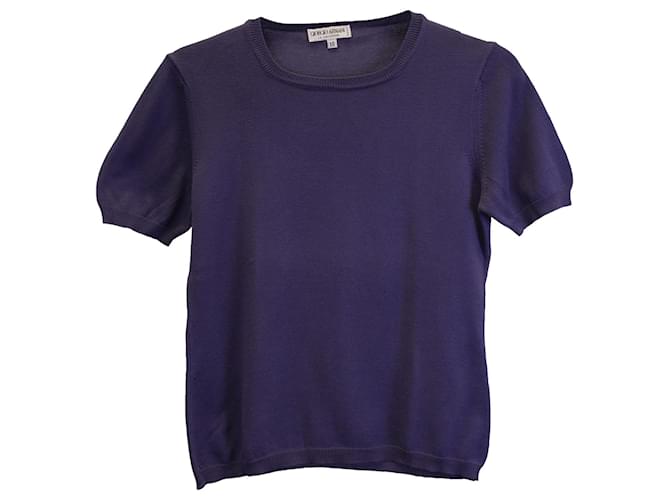Giorgio Armani Le Collezioni Purple T-Shirt Cotton  ref.979061