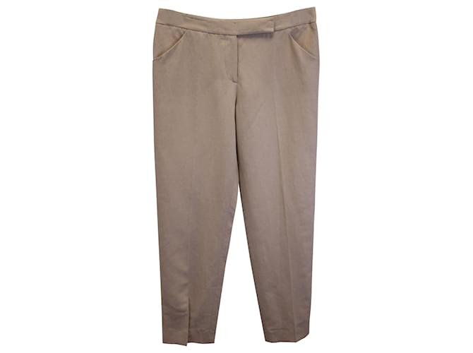 Giorgio Armani Straight-leg Trousers in Beige Cotton  ref.979064