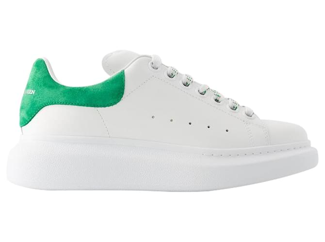 Übergroße Sneakers – Alexander Mcqueen – Leder – Weiß/Grün  ref.979082