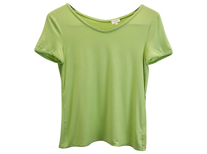 Armani Collezioni Short-sleeve T-shirt in Lime Green Viscose Cellulose fibre  ref.979099