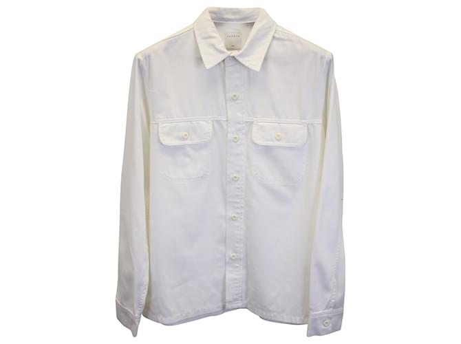 Camicia a due tasche abbottonata Sandro Paris in cotone bianco  ref.979112